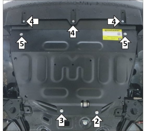 Защита MOTODOR стальная 2 мм Д, КПП Omoda С5, с 2022г ООО Трио Сервис 79006