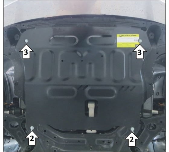 Защита MOTODOR стальная 2 мм Д, КПП KIA Sportage R 71004