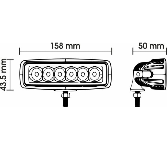 Светодиодная фара Вымпел WL-118BF, ближний свет, мет. корп. 6 диодов 5179