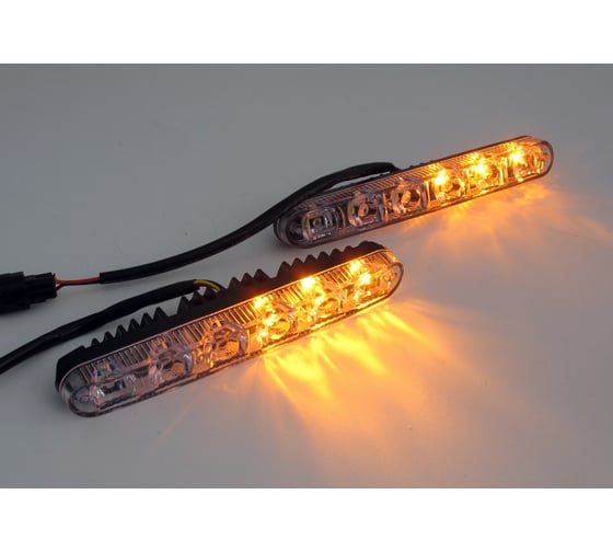 Ходовые огни Вымпел DRL-HP-X6, мет. корп. 6 диод. бегущая строка 5177