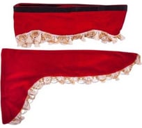 Ламбрекен лобового стекла со шторками SKYWAY 220 см, 33x60, красный S01203031