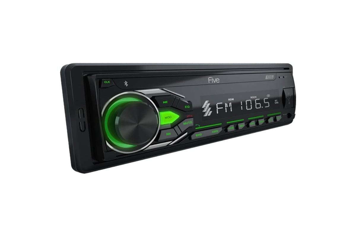 Автомагнитола FIVE 1din, зеленая, Bluetooth, USB, AUX, SD, FM F22G -  выгодная цена, отзывы, характеристики, фото - купить в Москве и РФ