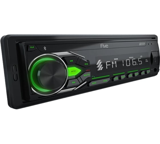 Автомагнитола FIVE 1din, зеленая, Bluetooth, USB, AUX, SD, FM F22G