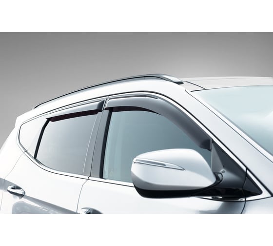 Дефлекторы окон Rival Premium для Hyundai Santa Fe III 2012-2018, листовой ПММА, 4 шт., 32306001