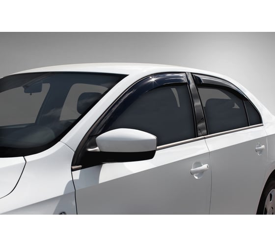 Дефлекторы окон Rival Premium для Skoda Rapid I, II лифтбек 2013-2020 2020-н.в./Volkswagen Polo VI лифтбек 2020-н.в., листовой ПММА, 4 шт., 35102001 1
