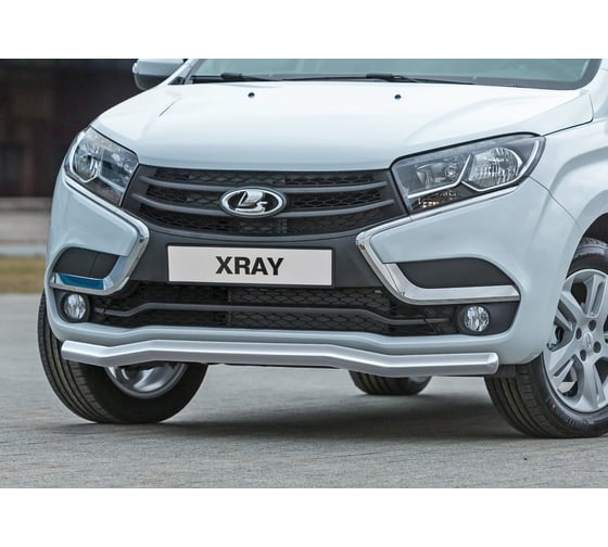 Защита переднего бампера d57 волна для Lada XRay 2015-, Rival R.6003.002