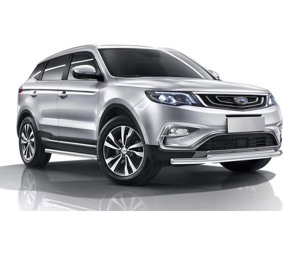 Защита переднего бампера d57+d42 для Geely Atlas 2018-, Rival R.1904.001