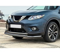 Защита переднего бампера d57+d42 для Nissan X-Trail 2015-2018, Rival R.4122.002
