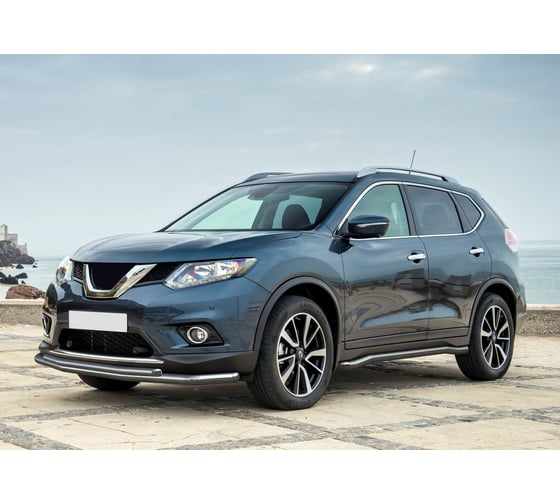 Защита переднего бампера d57+d42 для Nissan X-Trail 2015-2018, Rival R.4122.002