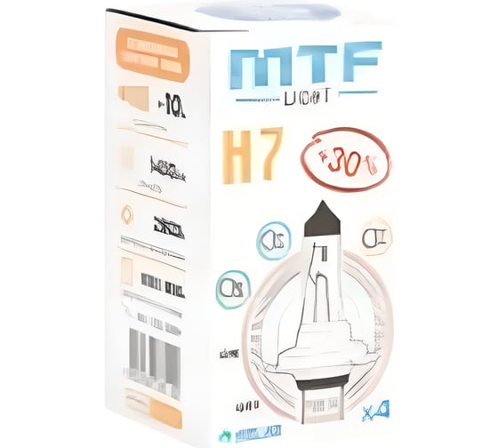 Галогеновая лампа MTF Light Platinium H7, 12 В, 55 Вт, 1500 Лм, 3800 К 40831