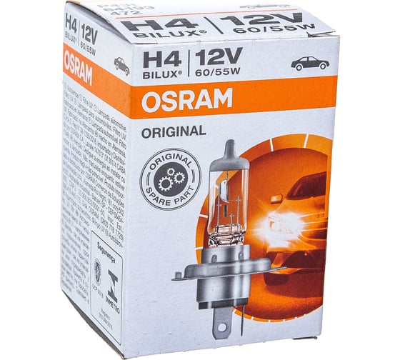Автолампа OSRAM H4 60/55 P43t-38 12V /1/10/100 HIT 64193