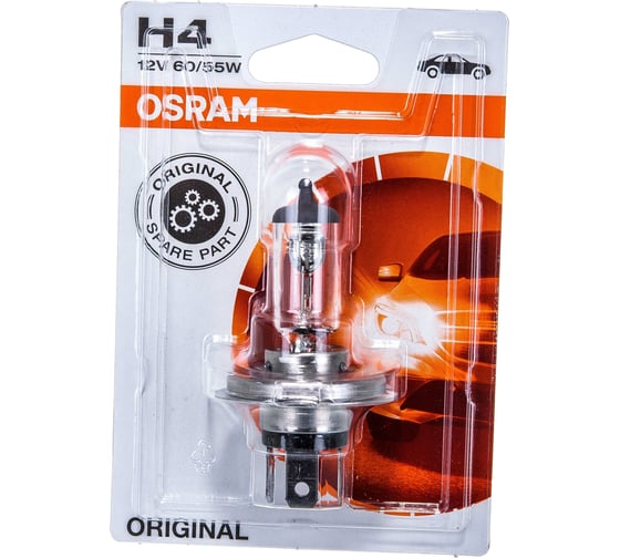 Автолампа OSRAM H4 60,55 P43t-38 12V ,1,10 64193-01B