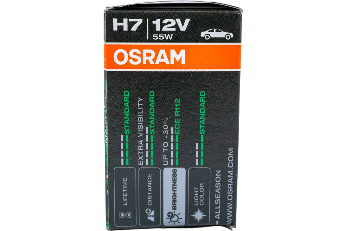 Автолампа OSRAM H7 55 PX26d ALLSEASON 3000K 12V, 10,100 HIT 64210ALL .