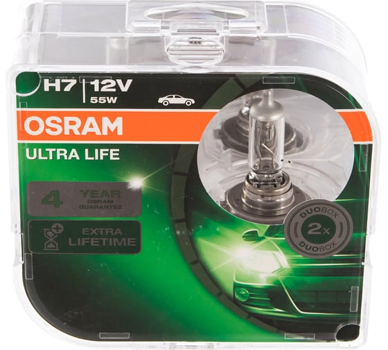 Автолампа, 2шт. OSRAM H7 55 PX26d ULTRA LIFE 12V ,1,10 64210ULT-HCB