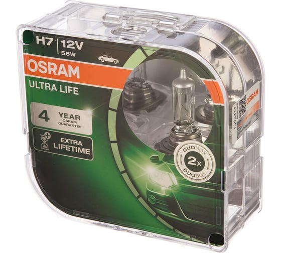 Автолампа, 2шт. OSRAM H7 55 PX26d ULTRA LIFE 12V ,1,10 64210ULT-HCB