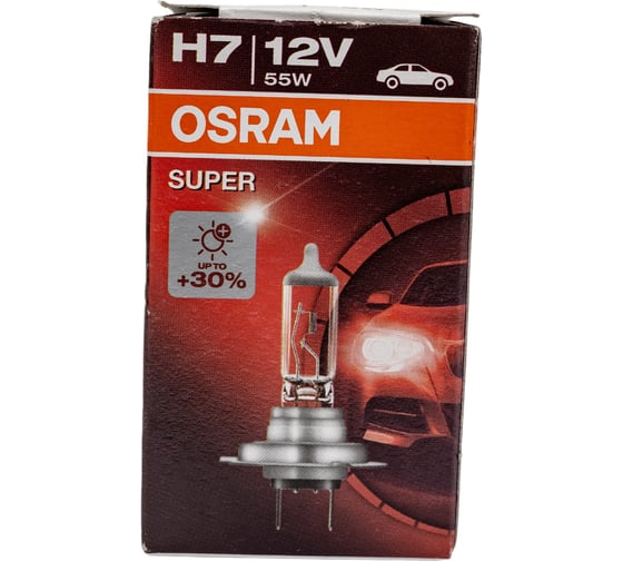 Автолампа OSRAM H7 55 PX26d+30% SUPER 12V,10,100 64210SUP