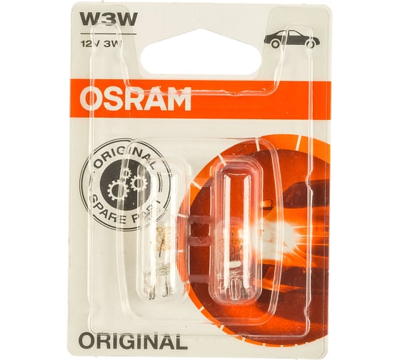 Автолампа OSRAM W3W W2.1 9.5d , 2шт 12V, 1,10 2821-02B 15873979