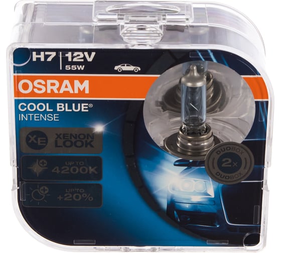 Автолампа, 2 шт. OSRAM H7 55 PX26d+20% BLUE INTENSE 4200K 12V ,1,10 64210CBI-HCB