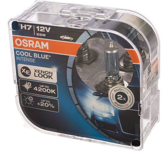 Автолампа, 2 шт. OSRAM H7 55 PX26d+20% BLUE INTENSE 4200K 12V ,1,10 64210CBI-HCB
