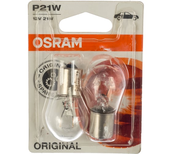 Автолампа Osram P21W BA15s, 2шт 12V ,1,10 7506-2BL