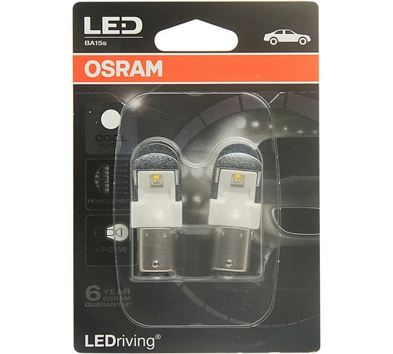 Автолампа, блистер, 2шт. OSRAM P21W BA15S LED PREMIUM COOL WHITE 6000К 12V /1/10/50 7556CW-02B
