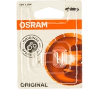 Автолампа, блистер, 2шт. OSRAM W1.2W W2 4.6d, 12V ,1,10 2721-02B