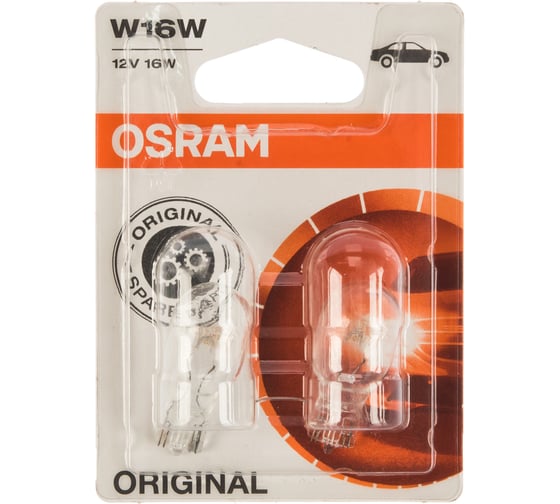 Автолампа Osram W16W W2.1 9.5d, 2шт 12V ,10,50 HIT 921-2BL