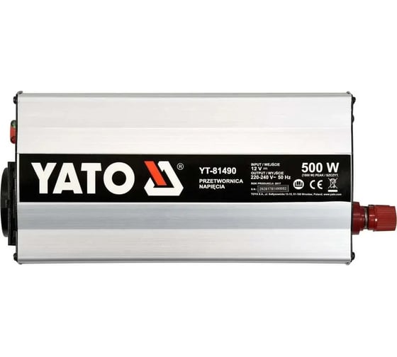 Автомобильный инвертор YATO 12/230 В, 500 Вт YT-81490
