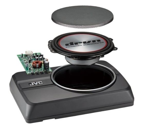 Сабвуфер JVC корпусной, компактный, 20 см, активный CW-DRA8