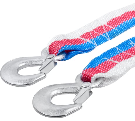 Буксировочный трос 5 т*5 м - лента с 2 крюками в пакете ZIP LOCK AUTOVIRAZH AV-600028