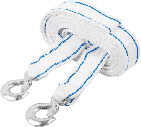 Буксировочный трос 12 т*5 м - лента с 2 крюками в чехле на молнии AUTOVIRAZH AV-600040