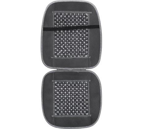 Накидка на сиденье - шариковый массажер серого цвета с велюровыми вставками AUTOVIRAZH AV-010023