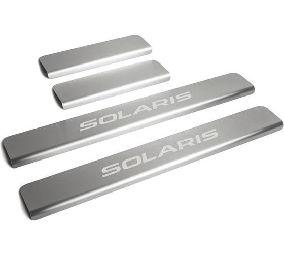 Накладки на пороги Rival для Hyundai Solaris 2011-2016 г.в., нержавеющая сталь, 4 шт. NP.2301.3