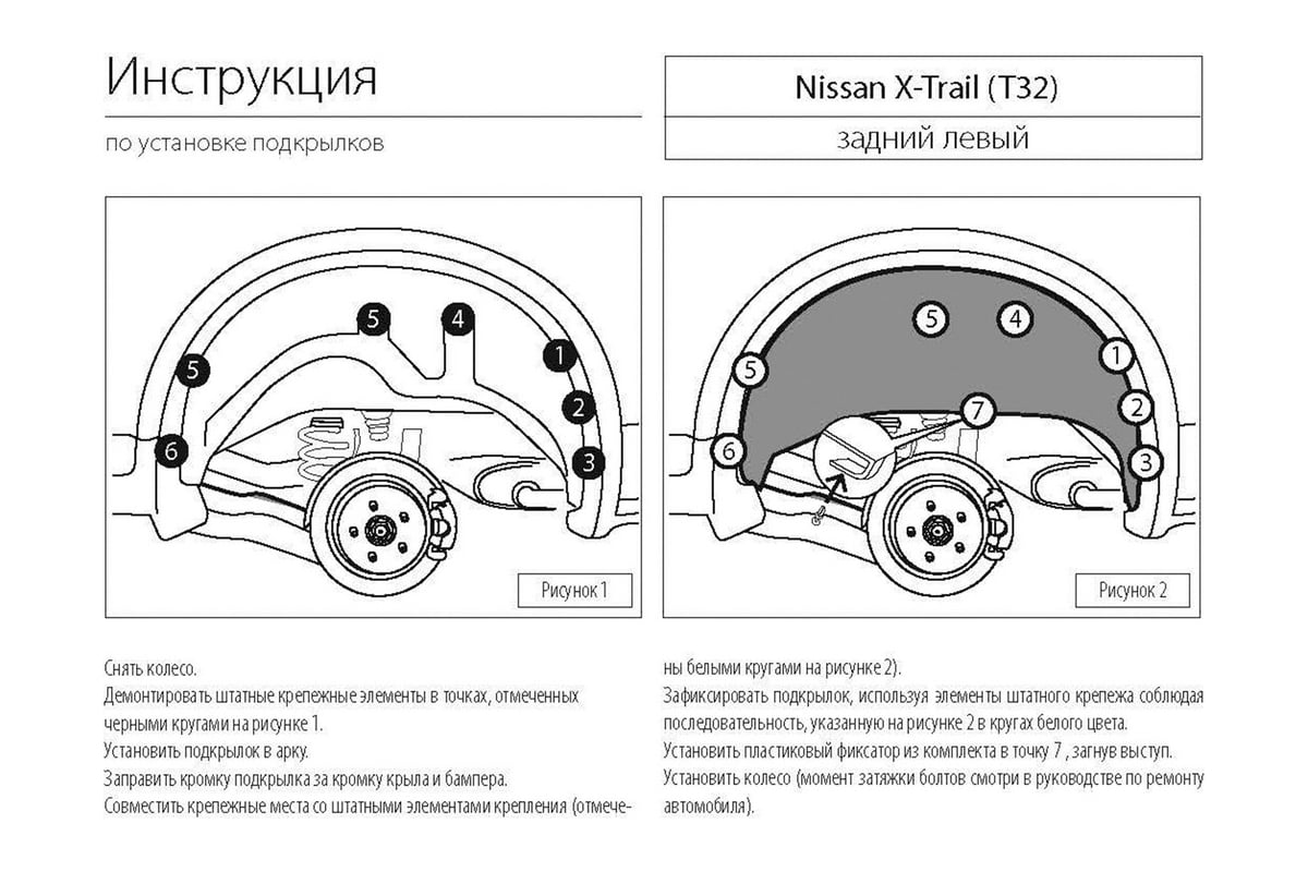 Подкрылок Rival задний левый для Nissan X-Trail T32 2015-, 44109001 -  выгодная цена, отзывы, характеристики, фото - купить в Москве и РФ