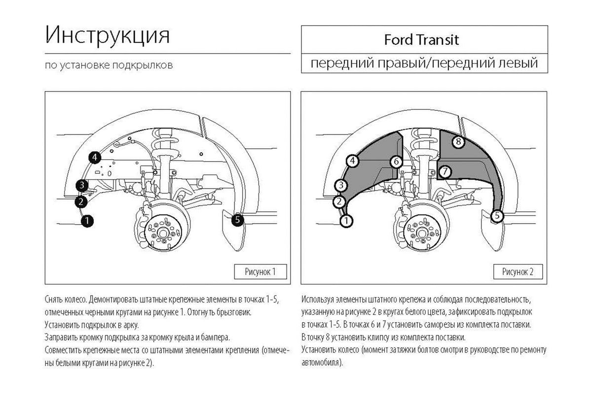 Подкрылок Rival передний левый, для Ford Transit FWD/RWD/4WD, 2014- г.в.  41806001 - выгодная цена, отзывы, характеристики, фото - купить в Москве и  РФ