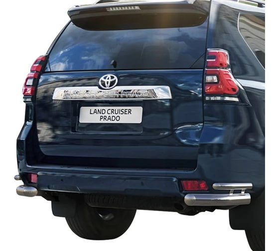 Защита заднего бампера Rival d76+d42 уголки для Toyota Land Cruiser Prado 150 2017- R.5721.007