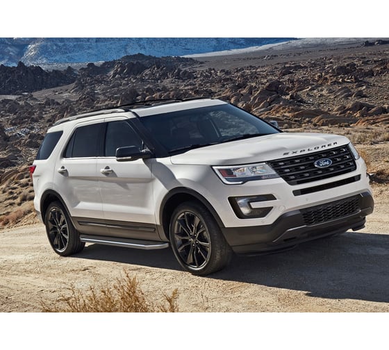 Пороги "Premium" Rival для Ford Explorer V 2010-2019, 193 см, 2 шт., алюминий, A193ALP.1802.1