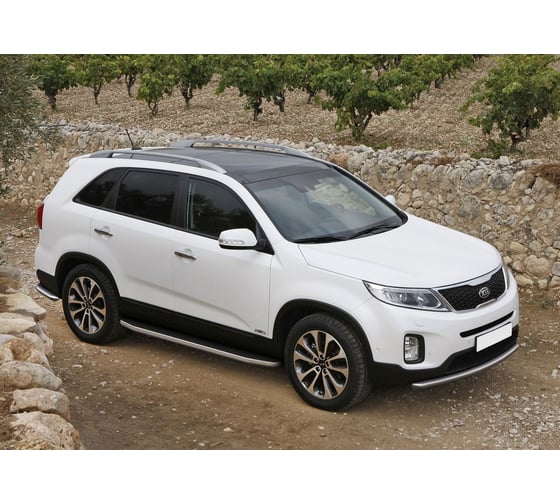 Пороги "Premium" Rival для Kia Sorento II рестайлинг 2012-2020, 173 см, 2 шт., алюминий, A173ALP.2305.2