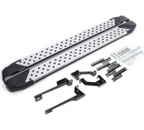 Пороги "Bmw-Style круг" Rival для Hyundai Creta 2016-2020 2020-н.в., 173 см, 2 шт., алюминий, D173AL.2310.1