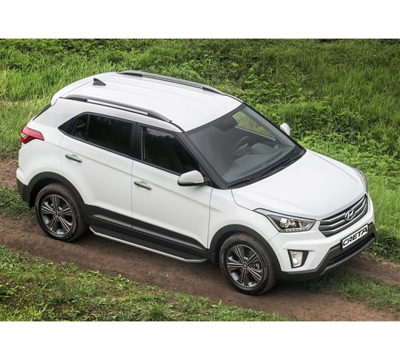 Пороги "Premium" Rival для Hyundai Creta 2016-2020 2020-н.в., 173 см, 2 шт., алюминий, A173ALP.2310.1