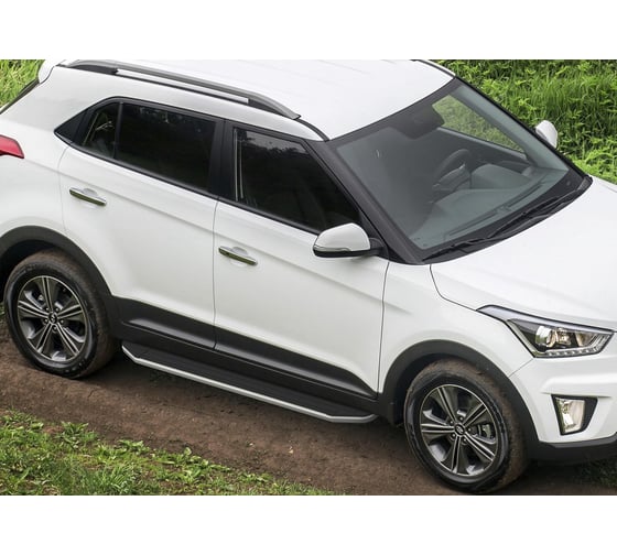 Пороги "Premium" Rival для Hyundai Creta 2016-2020 2020-н.в., 173 см, 2 шт., алюминий, A173ALP.2310.1