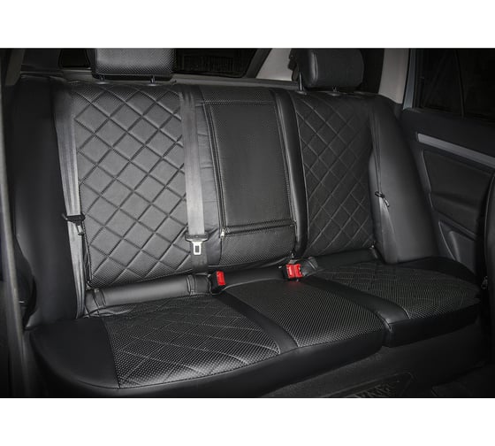 Авточехлы Rival Ромб (зад.сп. 40/60) Kia Sportage IV 2016-2018 2018-, эко-кожа, черные, SC.2805.2