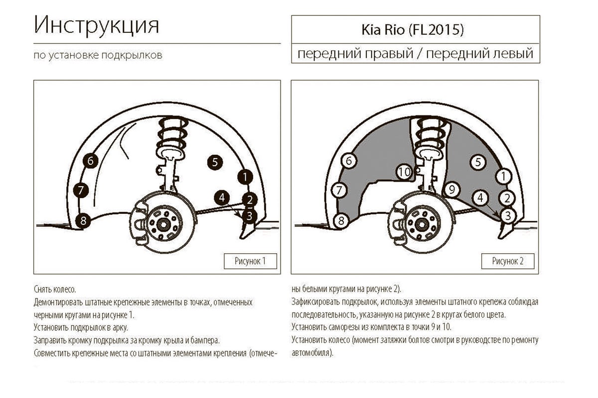 Подкрылок Rival передний правый для Kia Rio 2015-2017, 42803002 - выгодная  цена, отзывы, характеристики, фото - купить в Москве и РФ