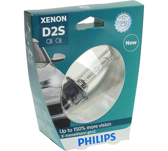Автолампа PHILIPS D2S 35 P32d-2+150% XENON X-TREME VISION gen2 4800K 85V,1,2 85122XV2S1