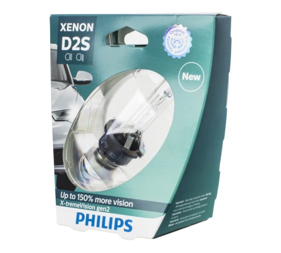 Автолампа PHILIPS D2S 35 P32d-2+150% XENON X-TREME VISION gen2 4800K 85V,1,2 85122XV2S1
