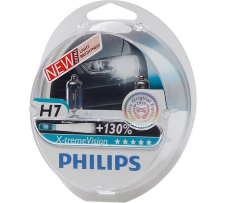 Автолампа, 2шт. PHILIPS H7 55 PX26d+130% X-TREME VISION PLUS 12V, 1,5 12972XV+S2