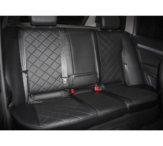 Авточехлы Rival Ромб (зад. спинка 40/60) Honda CR-V IV 2012-2018, эко-кожа, черные, SC.2101.2