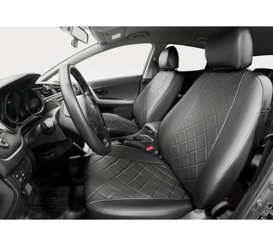 Авточехлы Rival Ромб (зад.сп. 40/60) Kia Ceed II HB, SW 2012-2018, эко-кожа, черные, SC.2803.2 1