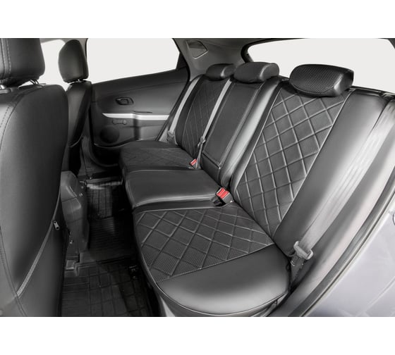 Авточехлы Rival Ромб (зад.сп. 40/60) Kia Ceed II HB, SW 2012-2018, эко-кожа, черные, SC.2803.2