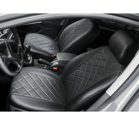 Авточехлы Rival Ромб (зад.сп. цельная) Nissan Terrano 17-/Renault Duster 15-21, эко-кожа, SC.4706.2